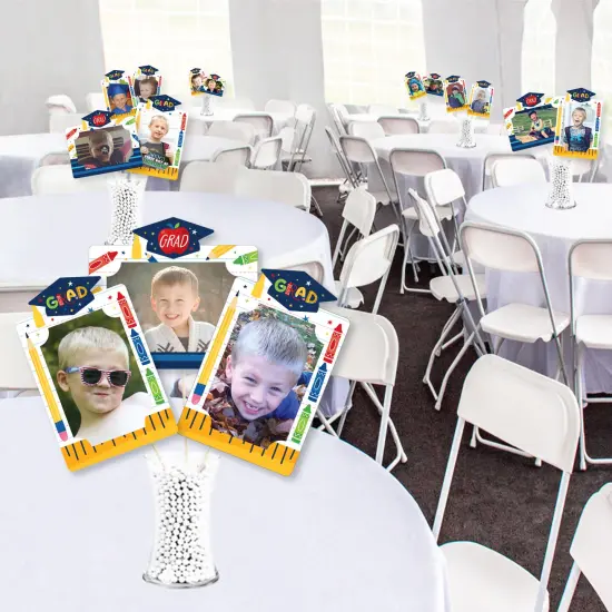 Big Dot of Happiness Elementary Grad - Kids Graduation Party Picture Centerpiece Sticks - Photo Table Toppers - 15 Pieces {4}