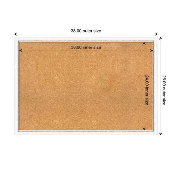 Morgan Wood Framed Corkboard, Natural Cork Morgan White Silver {3}