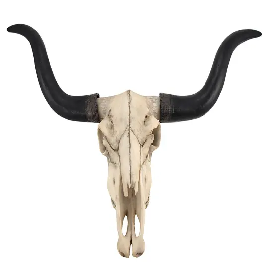 Huge Wall Hanging Longhorn Cow Skull 27in Wide Resin Long Horn Steer Wall Decor {1}