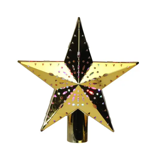Mr. Christmas 11.5" Lighted Gold Kaleidoscope Christmas Tree Topper - Multicolor LED Lights {1}