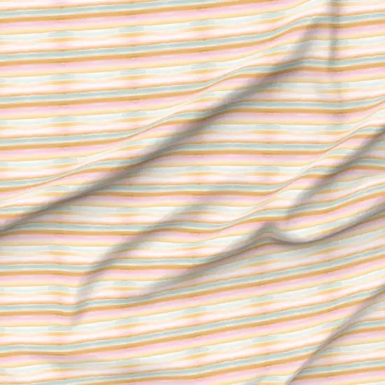 Various Fabrics by the Yard or Fat Quarter Pastel Stripes Watercolor Horizontal Modern Pink Orange Soft Custom Printed Fabric by Spoonflower {6}