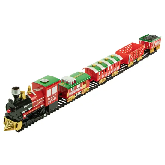 Northlight 21-Piece Animated and Musical Classic Christmas Train Set Red {3}