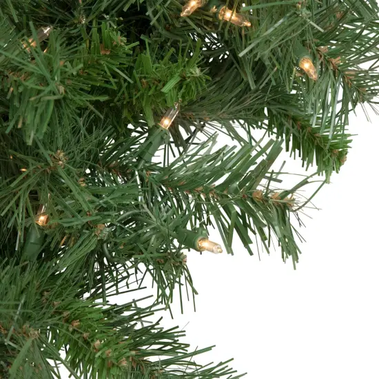 Northlight Pre-Lit Black River Pine Artificial Christmas Wreath, 48-Inch, Clear Lights Green {3}