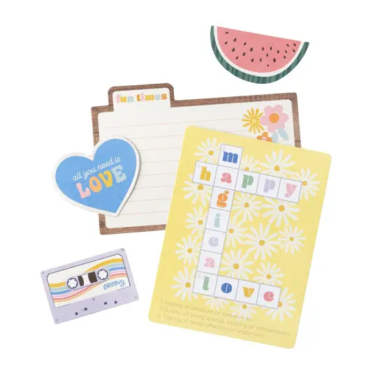 Jen Hadfield Flower Child Ephemera Cardstock Die-Cuts-Journal W/Silver Holographic Foil {3}