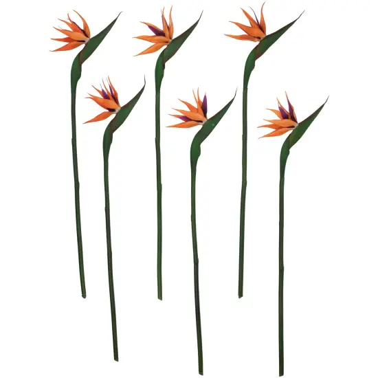 Northlight Real Touch&trade; Bird of Paradise Artificial Sprays - 33" - Set of 6 Orange {1}
