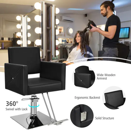Costway Salon Chair for Hair Stylist Adjustable Swivel Hydraulic Barber Styling Chair {6}