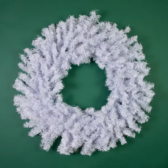 Northlight Crystal Spruce Artificial Christmas Wreath - 36" - White - Unlit {5}