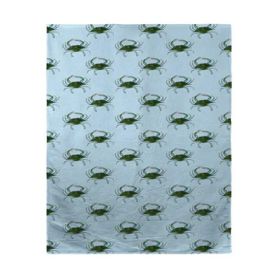 Betsy Drake Female Blue Crab Border Beach Towel Multicolor {1}