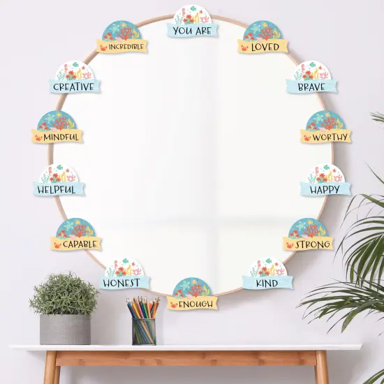 Big Dot of Happiness Ocean Creatures - DIY Blank Paper Desk or Locker Labels - Classroom Name Tags - Set of 32 {7}