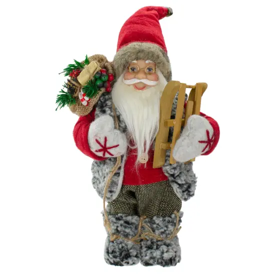 Northlight Santa Claus with Presents and Sled Standing Christmas Figure - 12" Red {1}