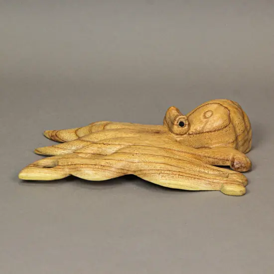 8 Inch Wood Octopus Hand Carved Nautical Sculpture Sea Life Home Decor Ocean Art {7}