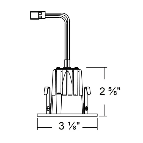 NICOR 2 in. Square LED Downlight with Baffle Trim in Nickel, 3000K Soft White {5}
