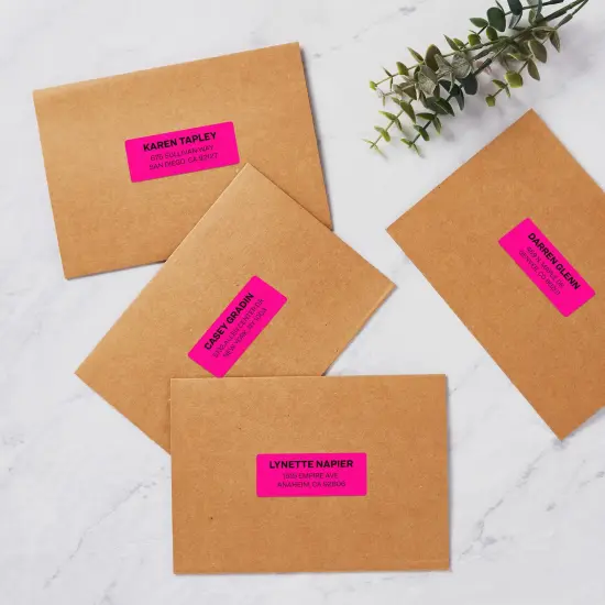 Avery Neon Address Labels with Sure Feed for Laser Printers, 1" x 2 5/8", 750 Pink Labels (5970) {2}