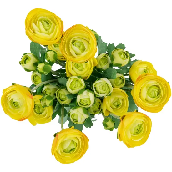 Northlight Real Touch&trade; Yellow Ranunculus Artificial Floral Sprays, Set of 6 - 21" {7}