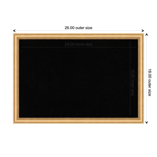 Salon Scoop Wood Framed Corkboard, Black Cork Salon Scoop Gold {3}