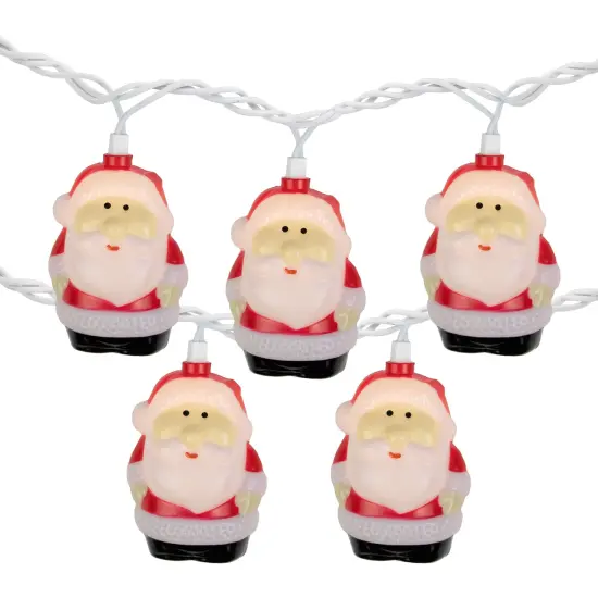 Northlight Santa Claus Christmas Light Set - Clear - 6' Green Wire - 10ct White {3}