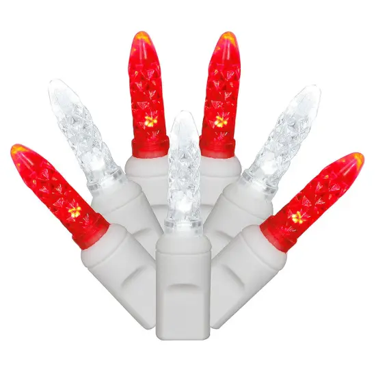 70 Red-Pure White LED Lights / White Wire 9Ft. Icicle Christmas Light Set Red, White {1}