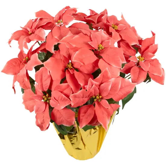 Northlight Artificial Christmas Poinsettia with Wrapped Base - 20" - Pink {5}