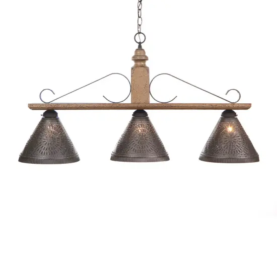 Wooden Wellington Large Island Light in Pearwood {1}