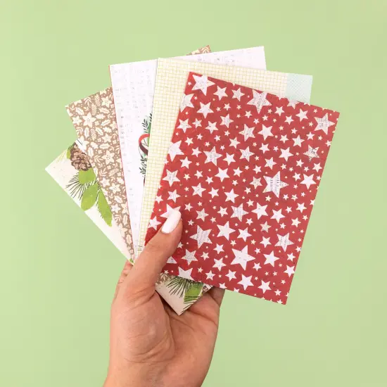 American Crafts A2 Cards W/Envelopes (4.375"X5.75") 40/Box-Vicki Boutin Evergreen & Holly {6}