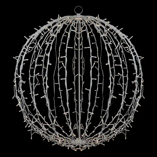 Northlight 30" LED Lighted 3D Christmas Hanging Ball Decoration &ndash; Warm White Lights {5}