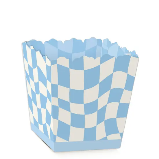 Big Dot of Happiness Blue Checkered Party - Party Mini Favor Boxes - Treat Candy Boxes - Set of 12 {1}