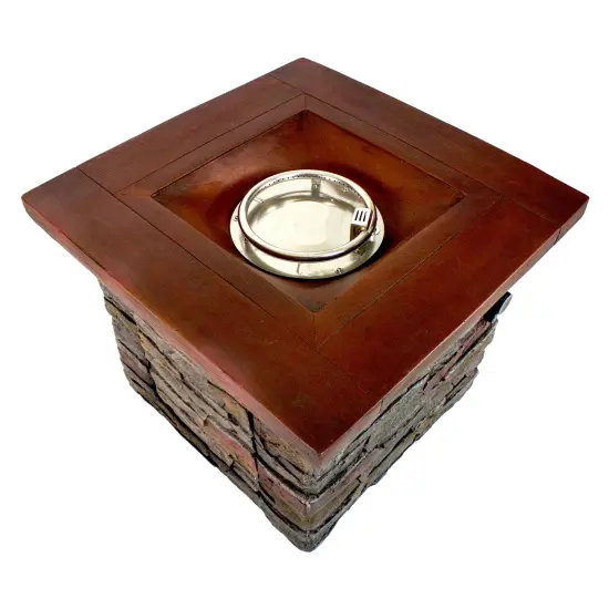 Northlight 30.25" Classic Stone Square Gas Fire Pit Gray {3}