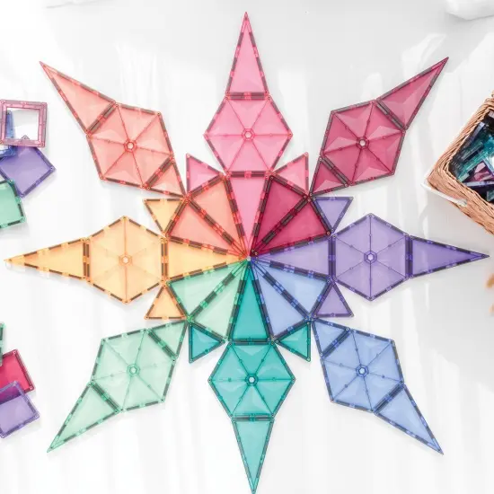 Connetix Colorful Magnetic Tiles Geometry Pack - 40 Pieces {3}