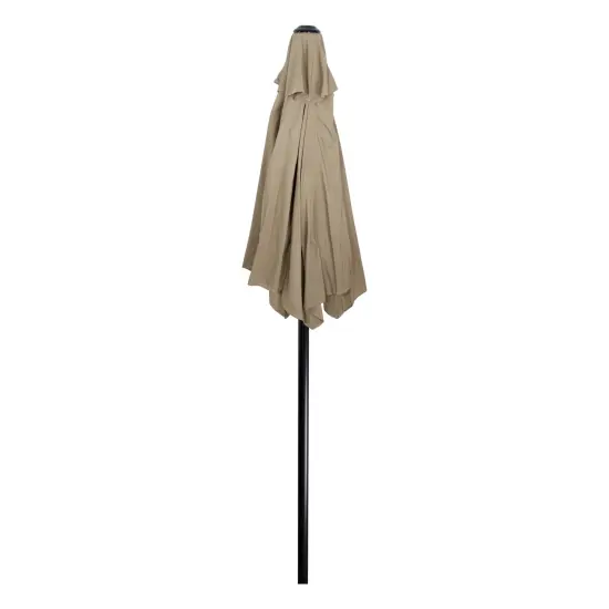 Northlight 6.5ft Outdoor Patio Market Umbrella with Hand Crank, Taupe Brown {5}