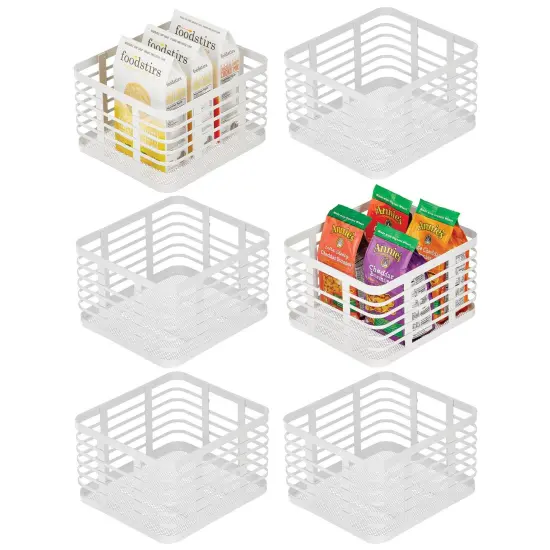 mDesign Metal Wire Food Organizer Storage Bins Basket - 6 Pack {5}