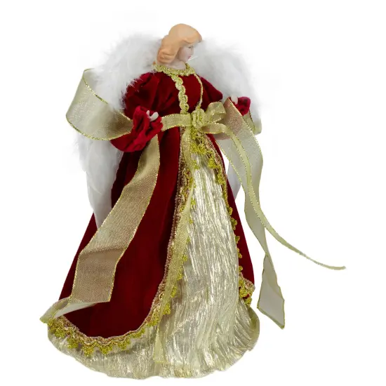 Northlight 14" Red and Gold Traditional Angel Christmas Tree Topper - Unlit {4}