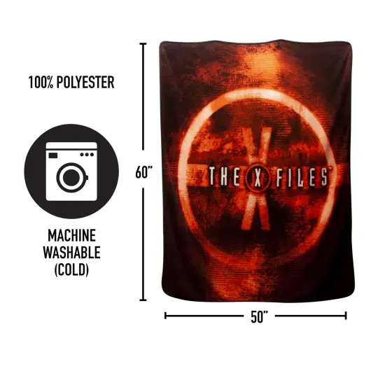 X Files Merchandise | X-Files Logo Lightweight Fleece Blanket | 50 x 60 Inches {6}