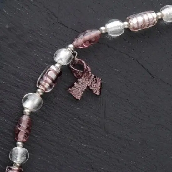 Roman Moments In Life "Cancer" Survivor Purple Beaded Bracelet {1}