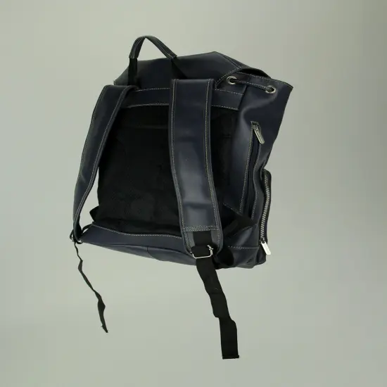 Michigan Wolverines Blue Embossed Leather Backpack {4}