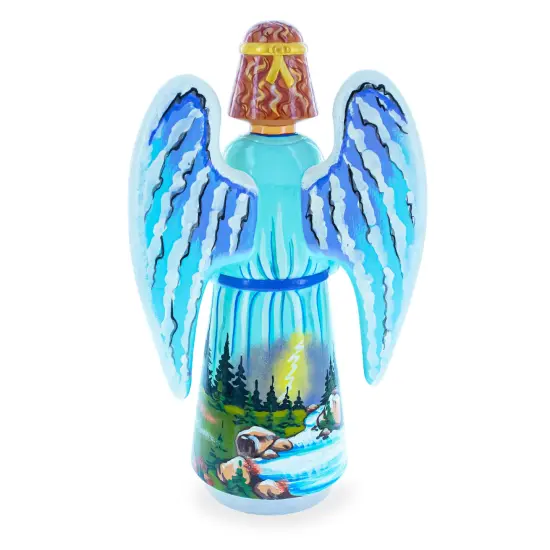 Children Guardian Angel Hand Carved Solid Wood Figurine 10 Inches {4}