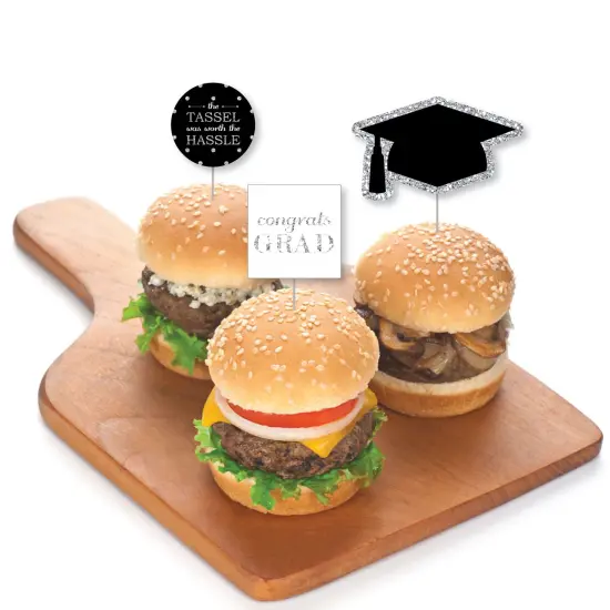 Big Dot of Happiness Tassel Worth The Hassle - Silver - Treat Picks - Set of 24 {4}