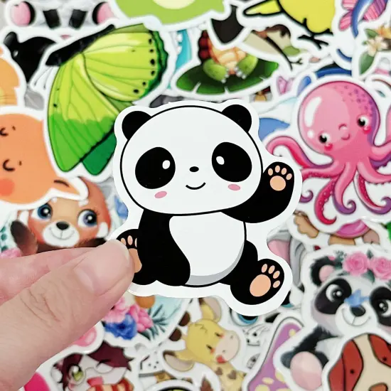 Wrapables Waterproof Vinyl Stickers for Water Bottles, Laptop, Phones, Skateboards, Decals for Teens, 100pcs Tiny Animals {4}