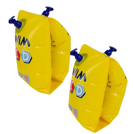 Pool Central 10-Inch Inflatable Yellow Swim Kid Step B Arm Floats - Set of 2 {5}