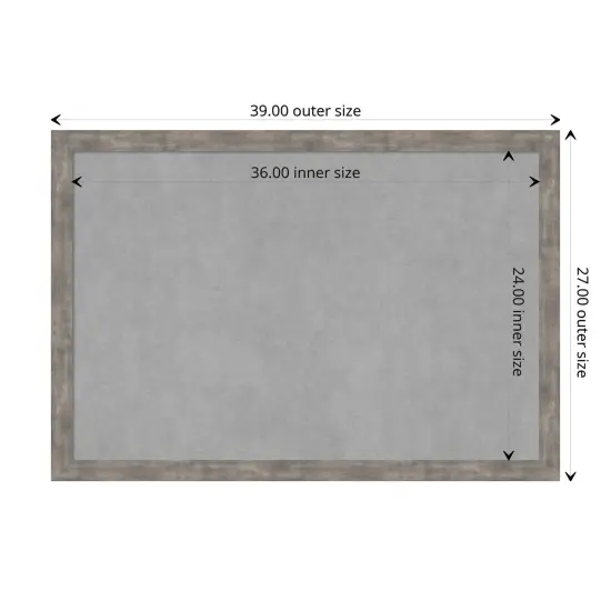 Marred Wood Framed Magnetic Board Marred Pewter {1}