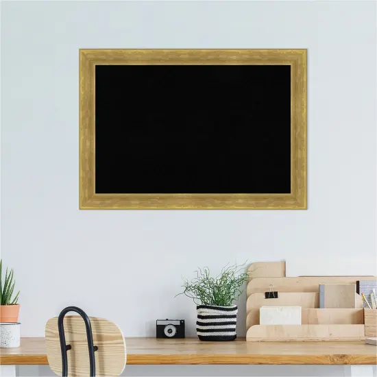 Angled Wood Framed Corkboard, Black Cork Angled Gold {6}