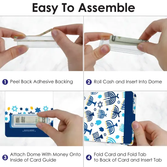 Big Dot of Happiness Hanukkah Menorah - DIY Assorted Chanukah Holiday Party Cash Holder Gift - Funny Money Cards - Set of 6 {4}