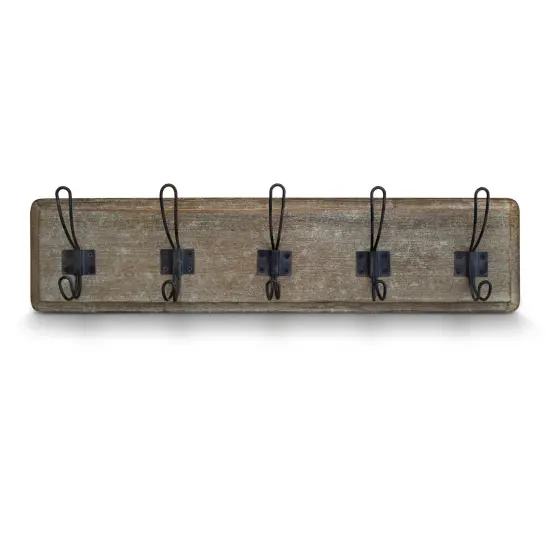 HBCY Creations Rustic Coat Rack with Hooks -Wall Mount Coat Rack - Solid Pine Wood Entryway Hanger - Farmhouse Coat Rack for Kitchen, Bedroom {3}