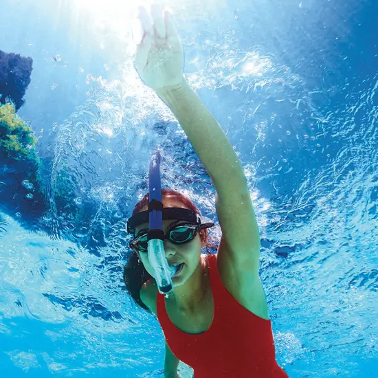 Swim Central 20" Blue and Black Center-Mount Swimming Pool Junior Training Snorkel {3}