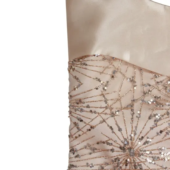 Northlight 20.5-Inch Gold Glitter and Sequin Satin Cuff Christmas Stocking {3}