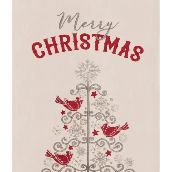 Merry Christmas Tree Flour Sack Kitchen Towel {3}