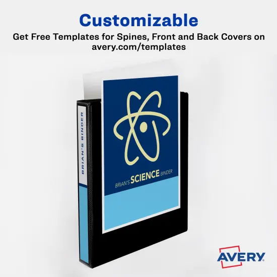 Avery TouchGuard Protection View 3 Ring Binder, Clear View Cover, 1 Inch Slant Rings, 1 White Binder (17193) {6}