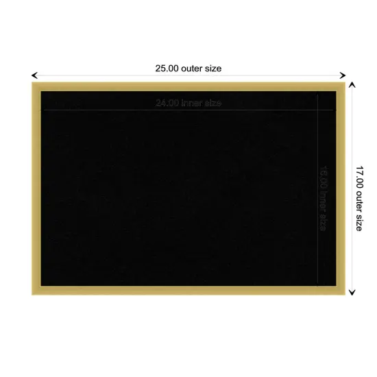 Svelte Wood Framed Corkboard, Black Cork Svelte Polished Gold {3}