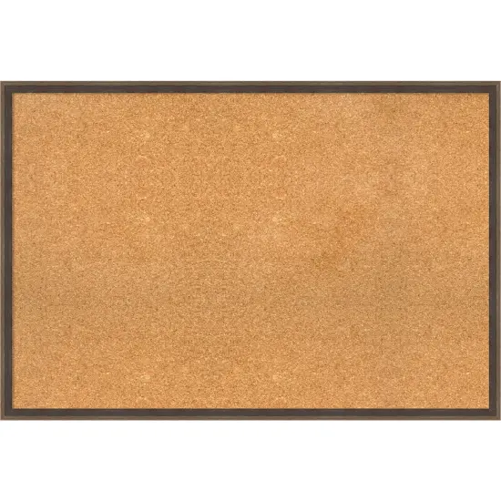 Hardwood Wedge Wood Framed Corkboard, Natural Cork Mocha {1}