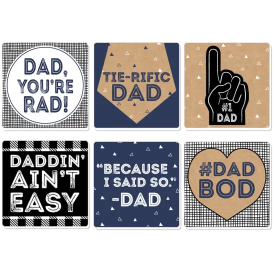 Big Dot of Happiness My Dad is Rad - Funny Father's Day Party Decorations - Drink Coasters - Set of 6 {1}