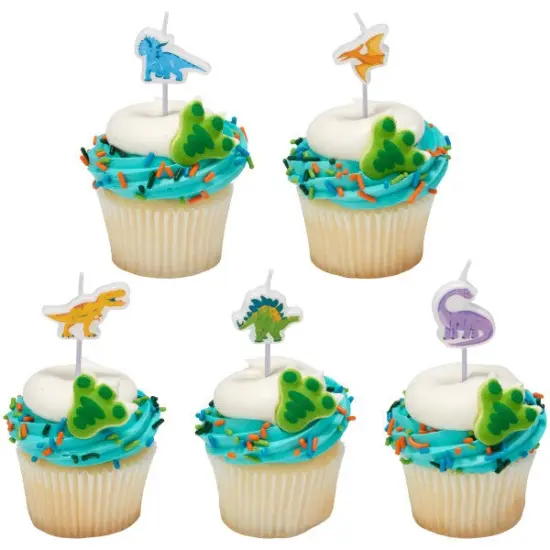 Dinosaur Shaped Candles, 5pc {1}